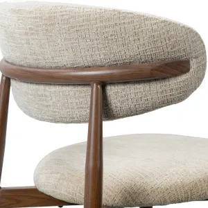 VI Cotswold Fabric Upholstered Dining Chairs Walnut and Beige thumbnail 5