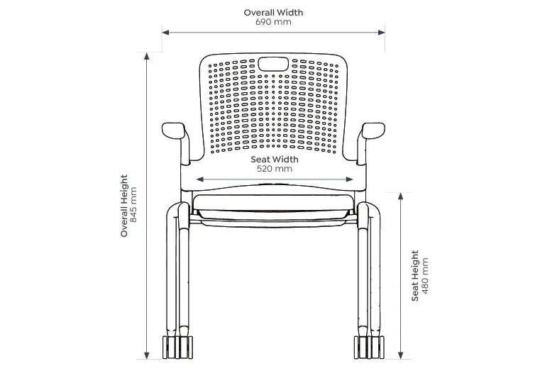 OL Adapta Training & Healthcare Chair with Castors and Arms