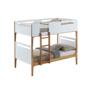VI Hayes Single Over Single Bunk Bed - White and Oak (3Cnts) thumbnail 2