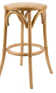 VI Cafe Timber Framed Rattan Seat Kitchen Stool thumbnail 4