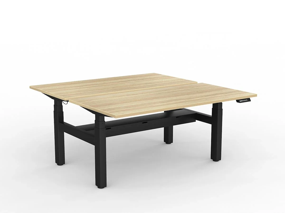 OL Agile Motion+ Electric Height Adjustable Shared Desk – Oak Top Black Frame thumbnail 14