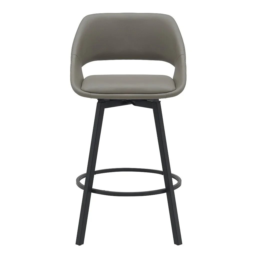 VI District PU Leather Upholstered Metal Base Bar Chair