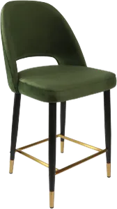 FL Semifreddo Velvet Upholstered Metal Leg Hospitality Counter Stool thumbnail 2