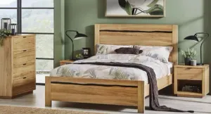 VI Croft Messmate Timber Veeneer 1 Drawer Bedside Table thumbnail 3