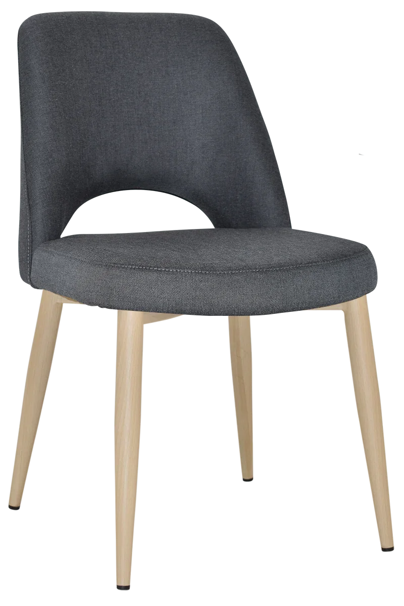 EZ Albury Birch Stained Metal Leg Upholstered Hospitality Dining Chair