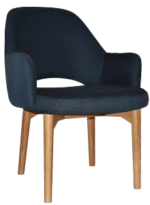 EZ Albury Solid Oak Stained Timber Upholstered Hospitality Dining Armchair - XL thumbnail 17