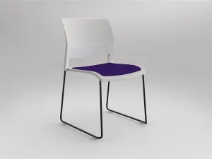 OL Game Slade Base Fabric Seat Hospitality Stacking Chair - White Shell thumbnail 16