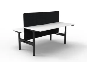 RL Halo+ Height Adjustable Back to Back 2 User Workstation with Black Eco Panel Screen thumbnail 7
