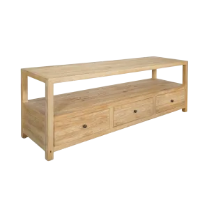 CR Sonoma Solid Timber 3 Drawer 1 Shelf Entertainment Unit thumbnail 4