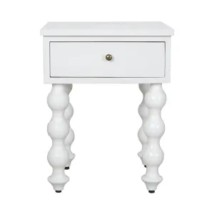 CR Carob Solid Timber Turned Leg 1 Drawer Bedside Table thumbnail 6