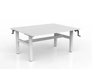 OL Agile Winder Height Adjustable Shared Desk – White Top with White Frame thumbnail 20