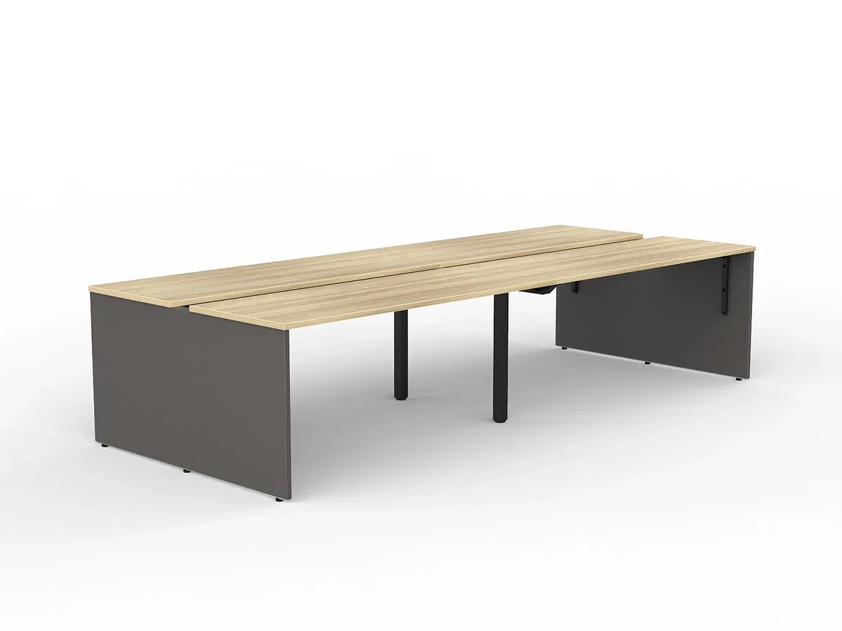 OL AltoSystem Double Sided Shared 4-User Workstation – Oak