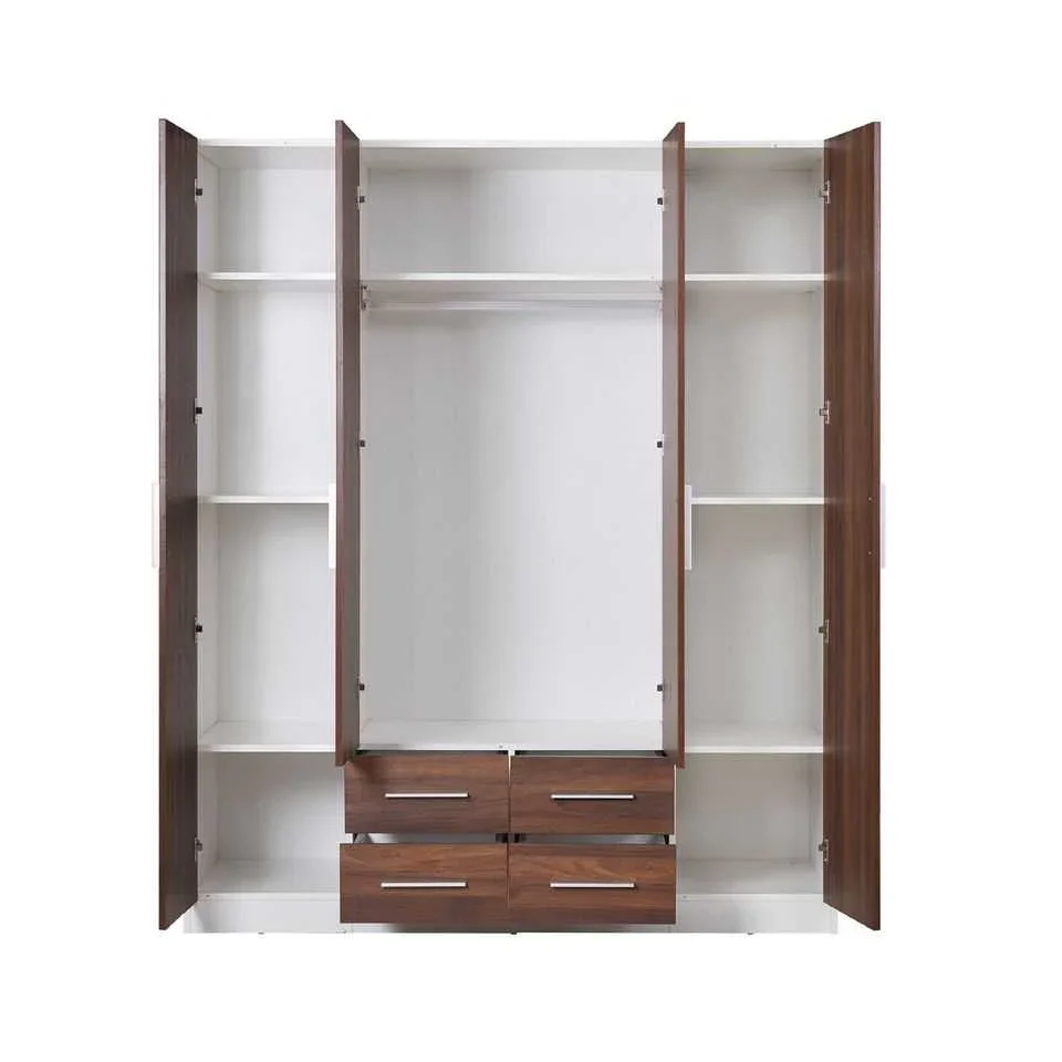 HE Zara 4 Door 4 Drawer Wardrobe with Mirrors