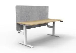 RL Boost Crank Single User Height Adjustable Workstation with Grey Eco Panel Screen thumbnail 7