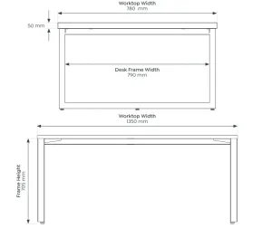 OL Anvil 2-User Double Sided Workspace – White Top with White Frame thumbnail 4