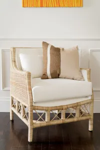 CR Rabana Natural Rattan Fabric Upholstered Armchair thumbnail 5