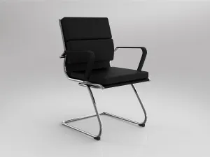 OL Mode PU Upholstered Sled Base Guest Chair with Arms thumbnail 1