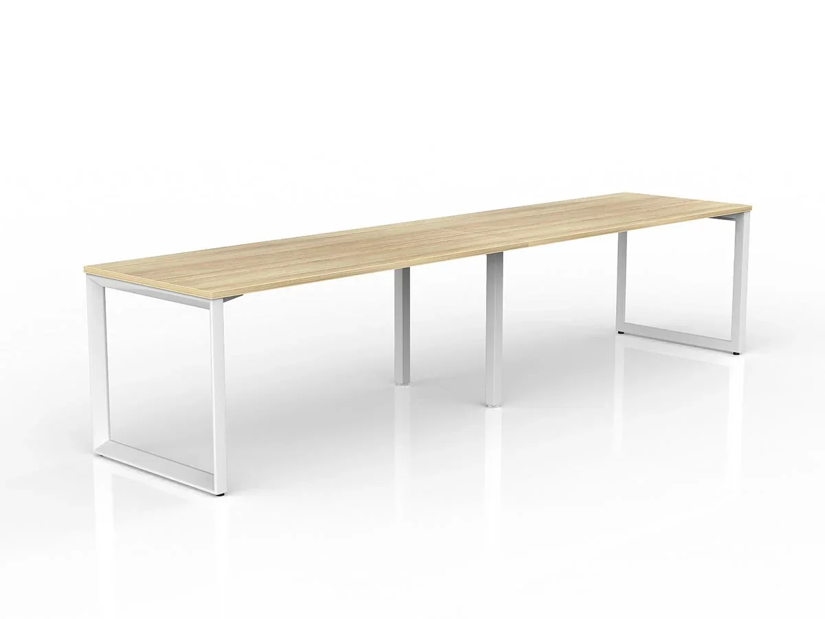 OL Anvil 2-User Workspace – Oak Top with White Frame