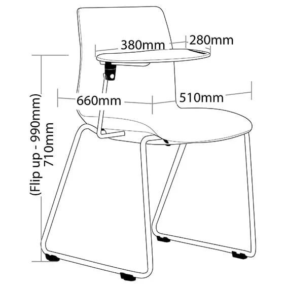 ST Pod Sled Base Training Chair with Tablet Arm