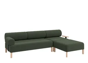DD Cailloux 3 Seater L Shape Fabric Breakout Sofa with 1 Armrest & 1 Table thumbnail 1