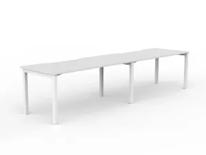 OL Axis 2-User Single Sided Desk – White Top White Frame thumbnail 9