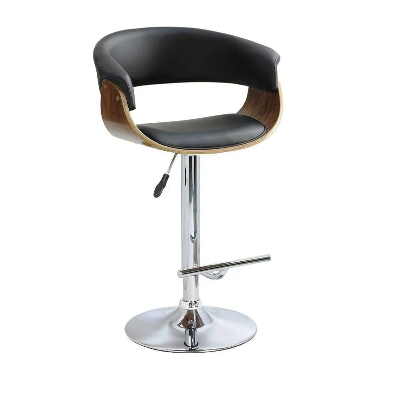 VI Focus PU Leather Height Adjustable Chrome Base Bar Chair