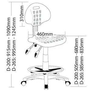ST State PU Upholstered Industrial Drafting Stool with Footrest thumbnail 2