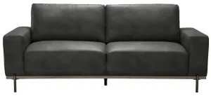VI Panama Fabric 2 Seater Sofa - Black Blue thumbnail 1