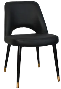 EZ Albury Black Stainless Steel Brass Top Leg Upholstered Hospitality Dining Chair thumbnail 17