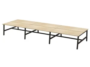 OL Axis Trestle 6 User Bench – Oak Top with Black Frame thumbnail 2