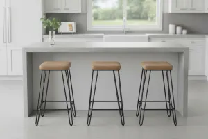 BT Aloft PU Leather Upholstered Seat Metal Base Bar Stool thumbnail 3