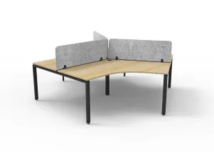 RL Infinity 120 Degree Profile Leg 3 User Workstation with Eco Panel Screen thumbnail 1