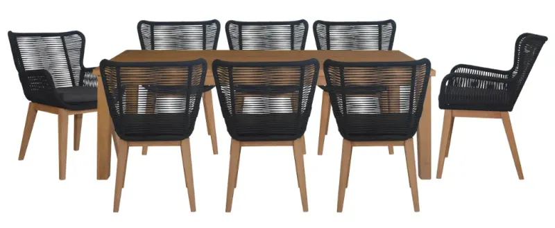 VI Marrakesh Solid Timber 9 Piece Outdoor Dining Set