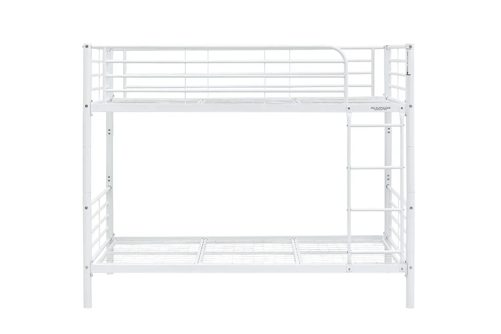 VI Tiamo Metal Frame Single Over Single Bunk Bed - White & Black