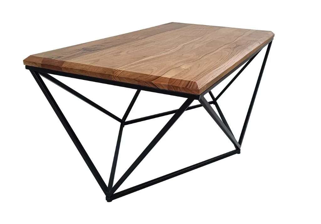 VI Quad Solid Timber Metal Legs Coffee Table