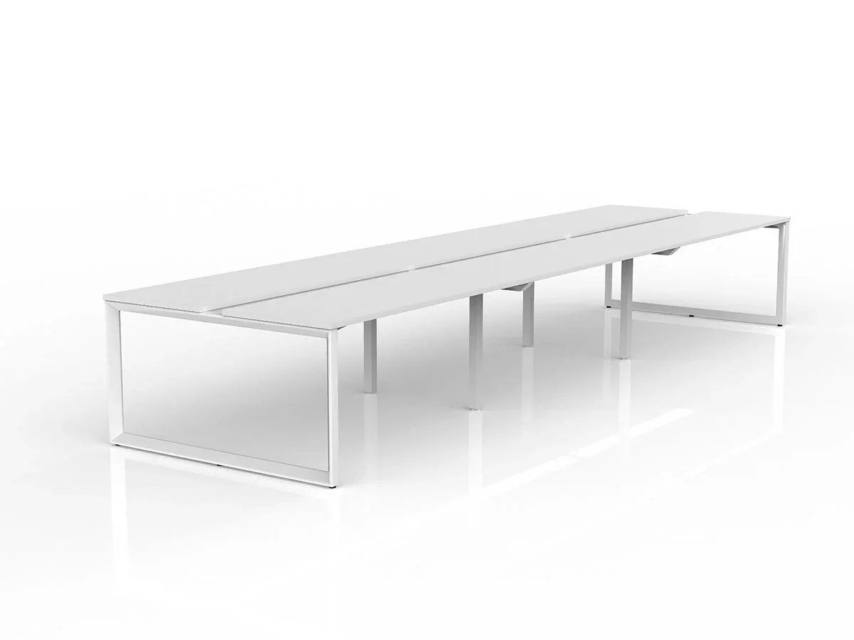 OL Anvil 6-User Double Sided Workspace – White Top with White Frame