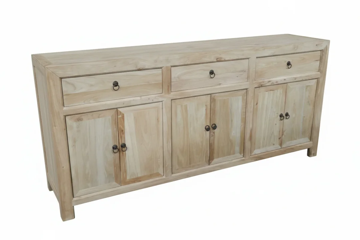 MF Chinese Antique Reproduction Recycled Timber 3 Drawer 6 Door Sideboard