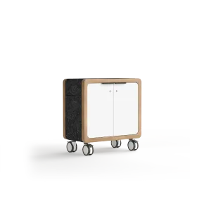 OL Rover 2 Door Mobile Credenza with Acoustic Pinnable Board thumbnail 1