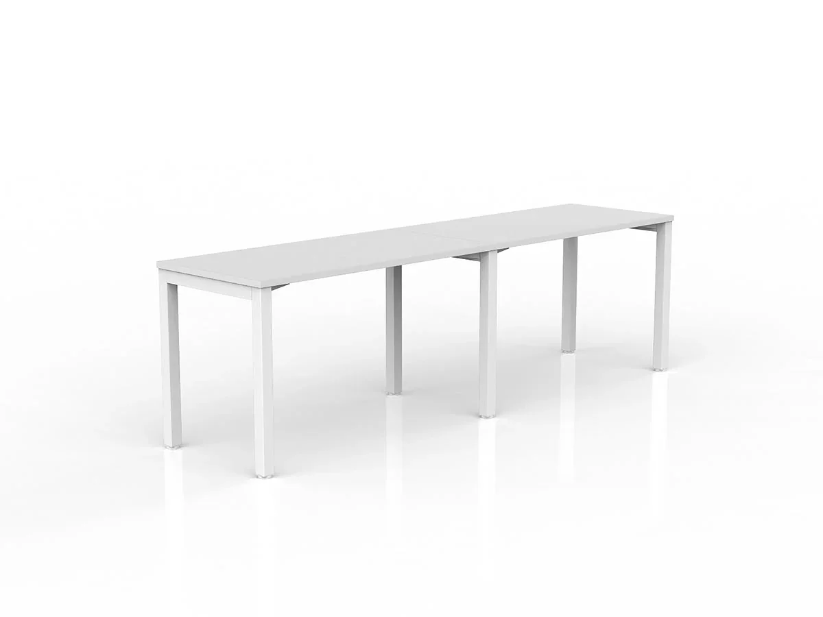 OL Axis 2-User Single Sided Desk – White Top White Frame