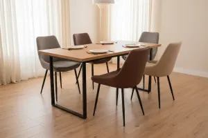 MF Madeleine PU Leather Upholstered Metal Leg Dining Chair thumbnail 3