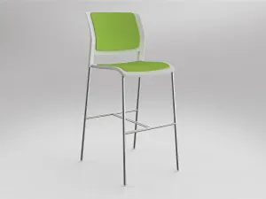 OL Game Fabric Upholstered Chrome Leg Barstool thumbnail 7