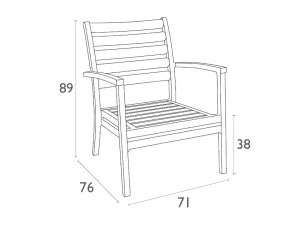 FL Artemis Hospitality Outdoor Armchair with Seat Cushion thumbnail 18