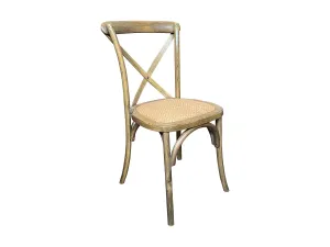 MF Crossback Rattan Frame & Seat Stackable Dining Chair thumbnail 5