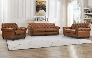 BT Barclay Chesterfield PU Leather Upholstered 3 Seater Sofa thumbnail 3