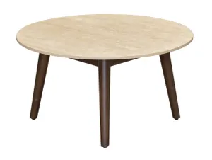 VI Cotswold Stone Top Hardwood Base Round Coffee Table thumbnail 2