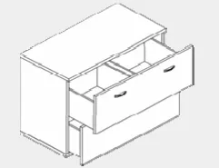 DD Lateral Filing Cabinet with 2 Double Width Drawers thumbnail 3