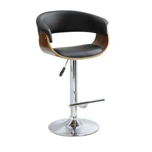 VI Focus PU Leather Height Adjustable Chrome Base Bar Chair thumbnail 1