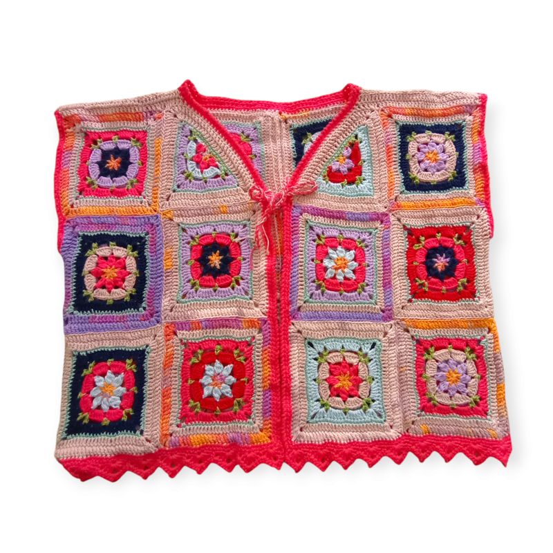 Granny Squares Ladies Cotton Vest
