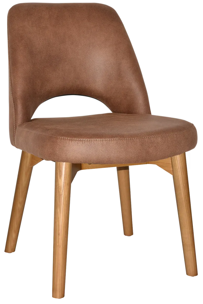 EZ Albury Solid Ash Timber Oak Leg Upholstered Hospitality Dining Chair