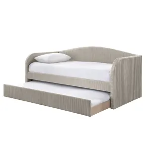 BT Charlotte Velvet Upholstered Single Day Bed with Trundle thumbnail 1